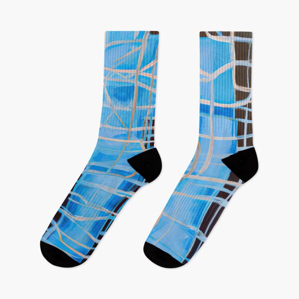 Item preview, Blue Horizontal and Vertical Shaped Geometric Lines Abstract designed and sold by Inomaly Art.