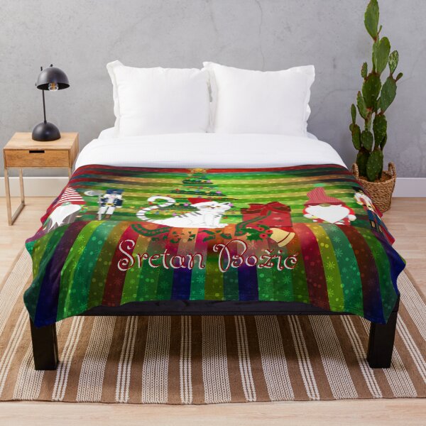 Item preview, Cat with the Present "Sretan Božić" designed and sold by MC Art Studio.
