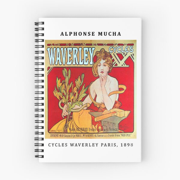 Artikelvorschau, Poster von Alfons Mucha Cycles Waverley Paris, Waverley Cycles Mucha, Mucha-Fahrrad, Alphonse Mucha-Fahrrad, Alphonse Mucha, Alphonse Maria Mucha, entworfen und verkauft von Tamas Das.