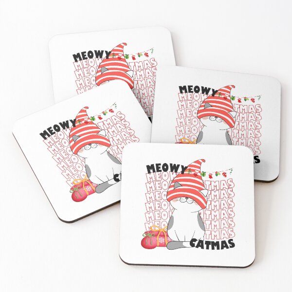 Item preview, Meowy Catmas Christmas cute cat greetings funny cat design designed and sold by NellyDS17.