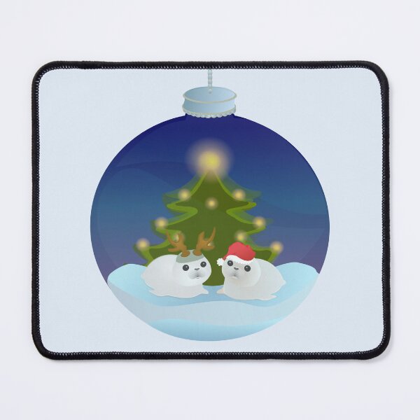 Item preview, christmas bauble cute chubby seal christmas seals designed and sold by MiraNomegusta.