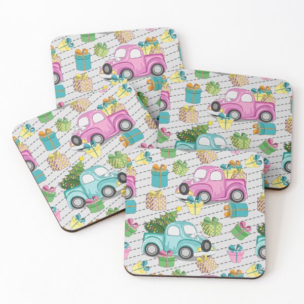 Item preview, Christmas Pattern Gifts Trees Vintage Cars Art designed and sold by Ayesha Saleem.