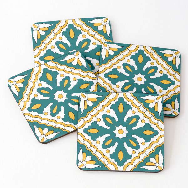 Item preview, Morocco  tiles, yellow, green and white, beautiful shapes designed and sold by FK-UK.