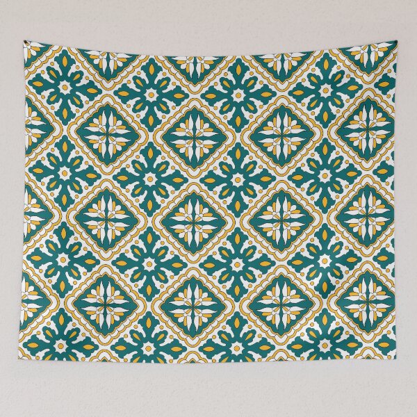 Item preview, Morocco  tiles, yellow, green and white, beautiful shapes designed and sold by FK-UK.