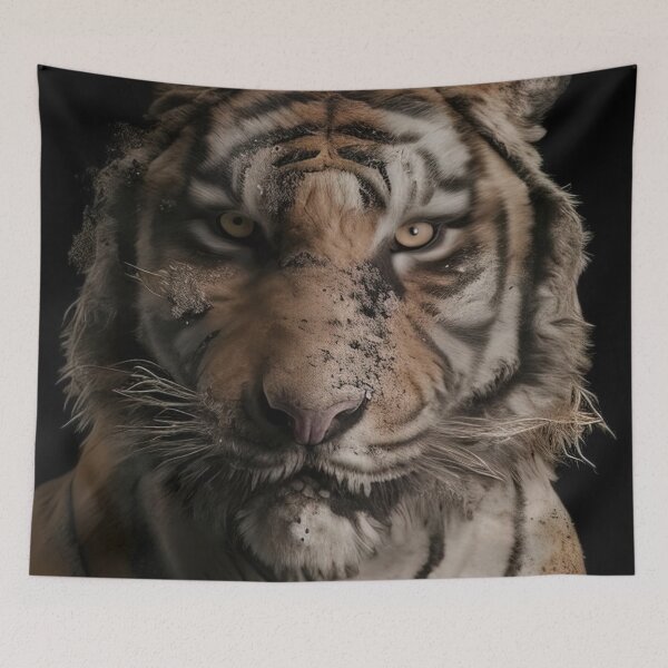 Item preview, Portrait of an agressive tiger designed and sold by RK - Shop.