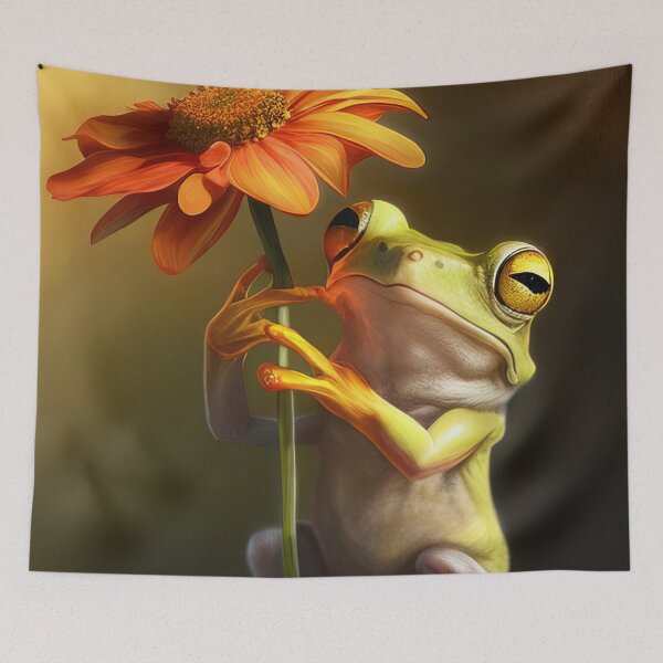 Item preview, Frog holding flower designed and sold by RK - Shop.