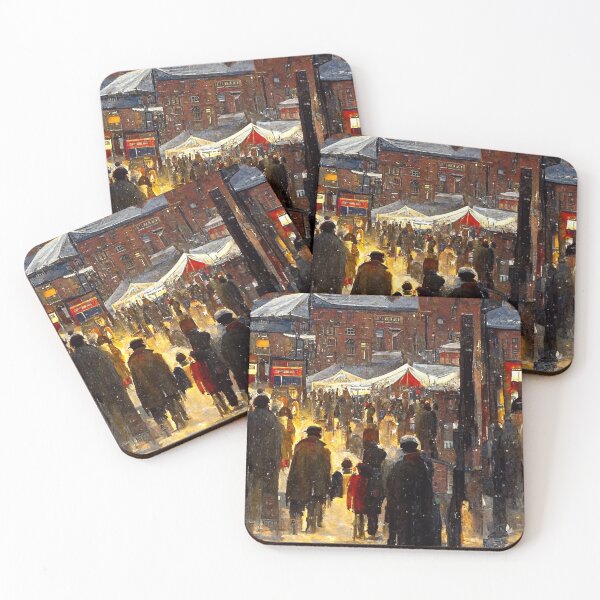 Item preview, CHRISTMAS MARKET IN A NORTHERN ENGLISH TOWN  Midjourney AI Artwork designed and sold by davidjulie.