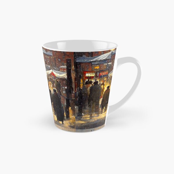 Artikelvorschau, WEIHNACHTSMARKT IN EINER NORDENGLISCHEN STADT Midjourney AI Artwork entworfen und verkauft von davidjulie.