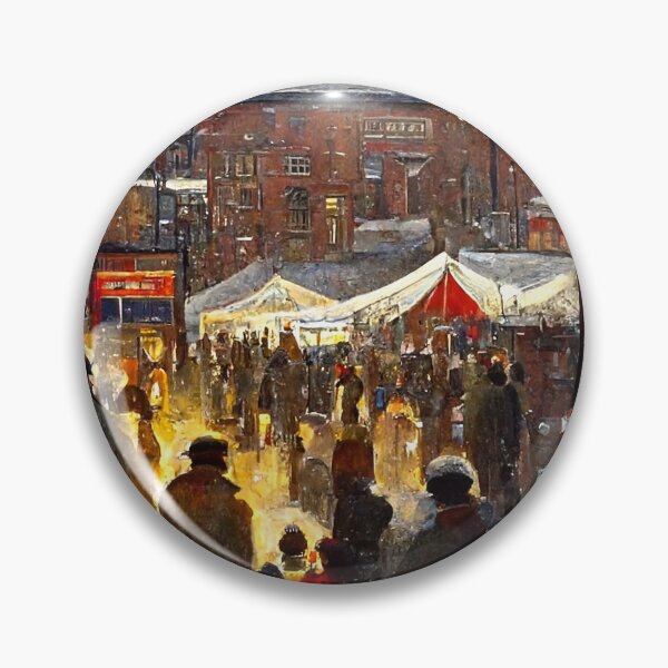 Artikelvorschau, WEIHNACHTSMARKT IN EINER NORDENGLISCHEN STADT Midjourney AI Artwork entworfen und verkauft von davidjulie.