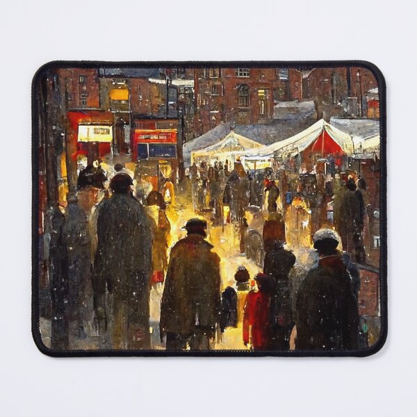 Item preview, CHRISTMAS MARKET IN A NORTHERN ENGLISH TOWN Midjourney AI Artwork designed and sold by davidjulie.