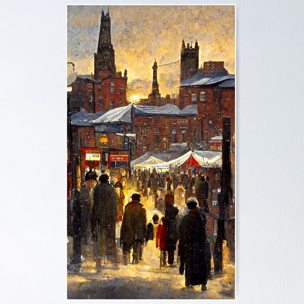 Item preview, CHRISTMAS MARKET IN A NORTHERN ENGLISH TOWN  Midjourney AI Artwork designed and sold by davidjulie.
