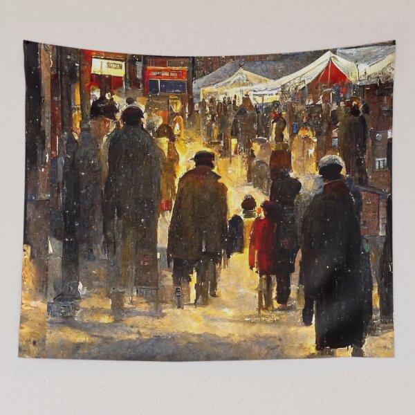 Item preview, CHRISTMAS MARKET IN A NORTHERN ENGLISH TOWN  Midjourney AI Artwork designed and sold by davidjulie.