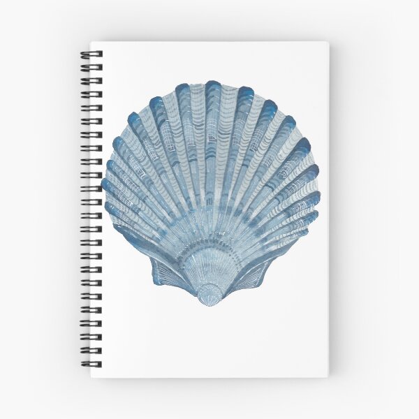 Item preview, Blue scallop fan shell - watercolour designed and sold by LisaLeQuelenec.