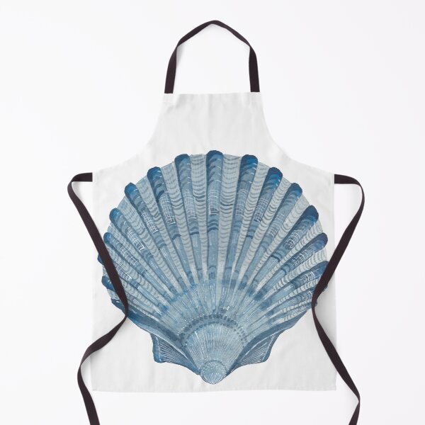 Item preview, Blue scallop fan shell - watercolour designed and sold by LisaLeQuelenec.