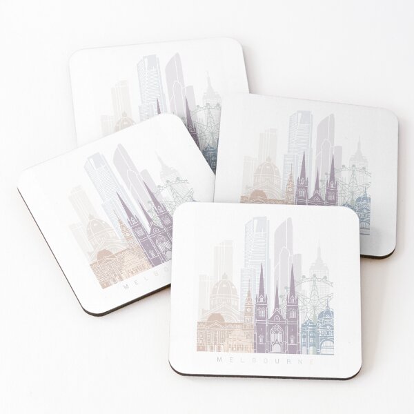 Item preview, Melbourne skyline poster designed and sold by paulrommer.