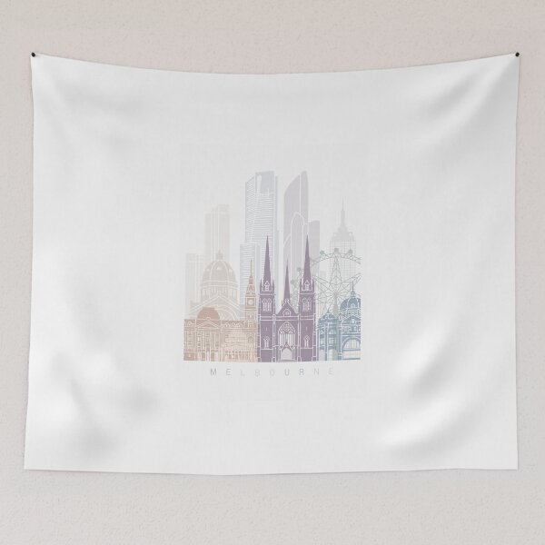 Item preview, Melbourne skyline poster designed and sold by paulrommer.