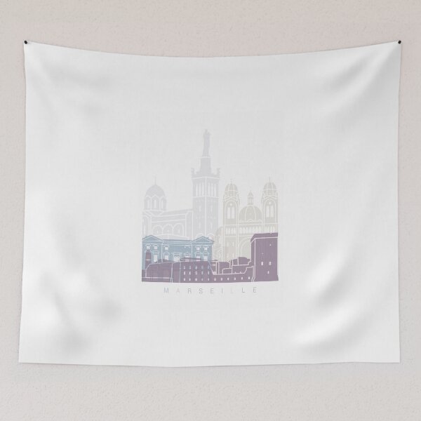 Item preview, Marseille skyline poster designed and sold by paulrommer.
