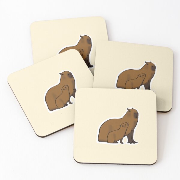 Aperçu de l'œuvre Maman & Bébé Capybara créée et vendue par RhaioonArt.