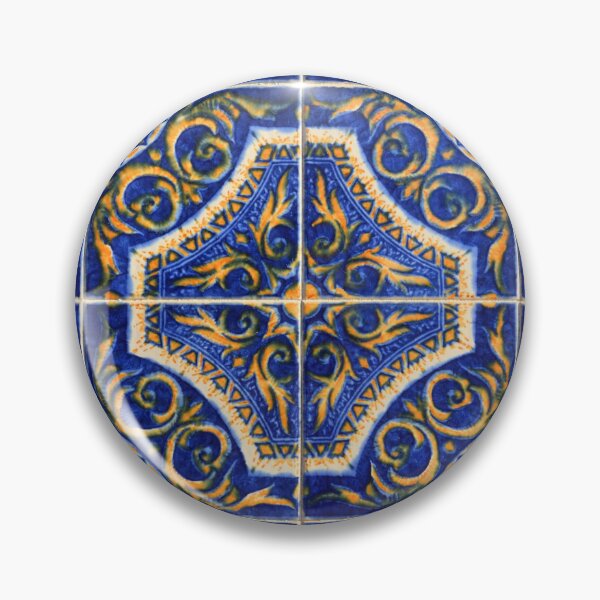 Item preview, Blue Floral Flower Pattern Portuguese Tiles,Portugal tiles, lisbon tiles, portuguese ceramic tiles, portuguese wall tiles, designed and sold by Tamas Das.