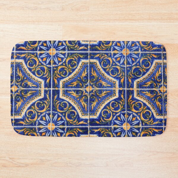 Item preview, Blue Floral Flower Pattern Portuguese Tiles,Portugal tiles, lisbon tiles, portuguese ceramic tiles, portuguese wall tiles, designed and sold by Tamas Das.