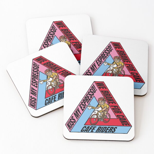 Item preview, Cafe Riders. We brake for cake retro cyclist design designed and sold by PhillysTees.