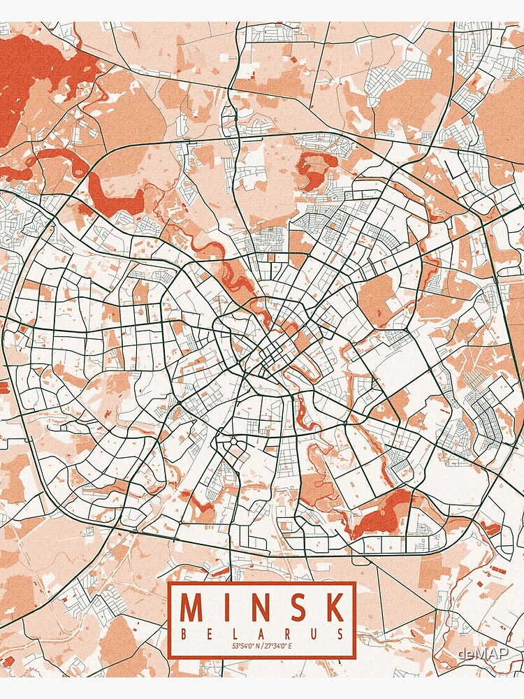 Minsk City Map Of Belarus Bohemian Poster For Sale By Demap Redbubble