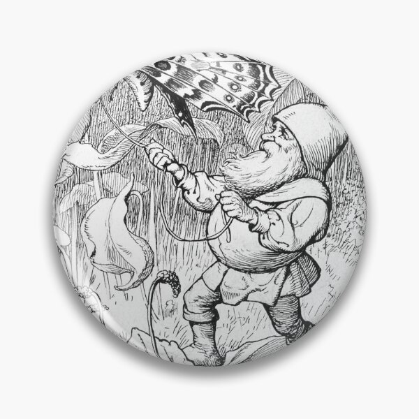 Aperçu de l'œuvre Gnome se disputant une illustration vintage de papillon créée et vendue par Hope u Have.