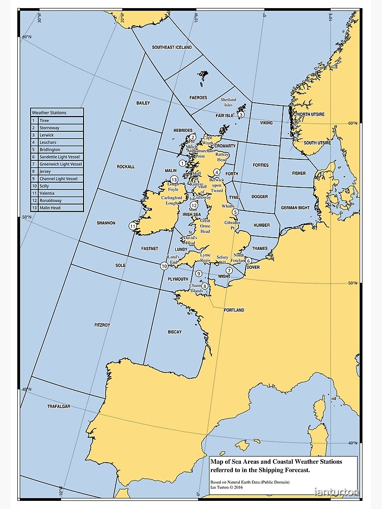 "UK Shipping Forecast Map" Poster for Sale by ianturton Redbubble