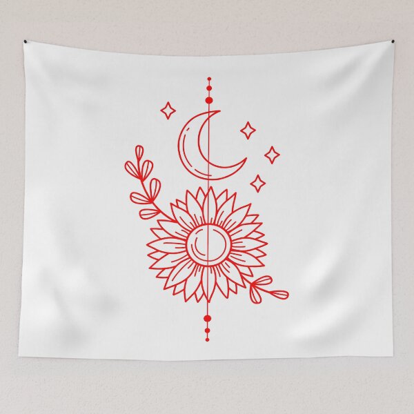 Item preview, Red and White Sunflower Boho designed and sold by Summer-Winter.