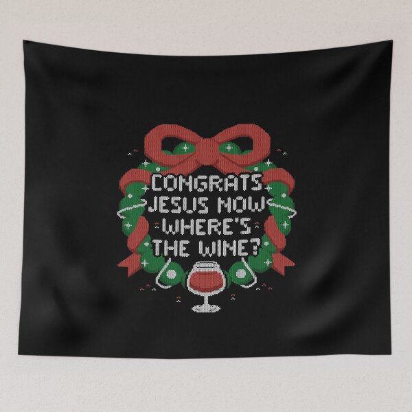Item preview, Congrats Jesus Now Wheres The Wine - Funny Ugly Sweater Christmas Gift designed and sold by EduEly.