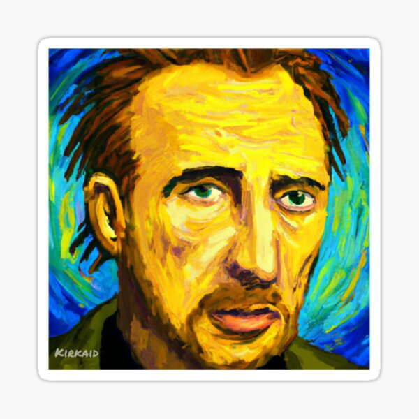 Item preview, Nicolas Cage Portait  Van Gogh Style  Colourful Art   designed and sold by tinablanc.