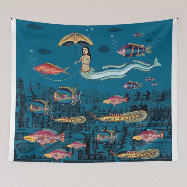 Item preview, Mermaid and her red fish pet #createarthistory designed and sold by MariaFernandes.