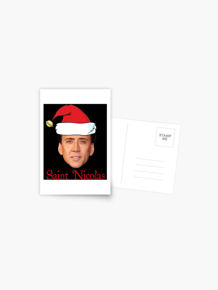 Postal for Sale con la obra «San Nicolás Cage Navidad» de