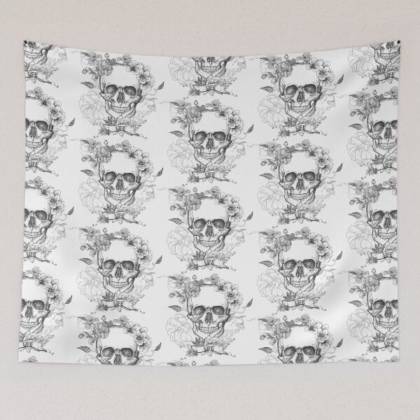 Item preview, Life and Death Floral Skull Art  designed and sold by CreativNode.