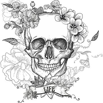 Life and Death IV - Botanical Skull Shirt