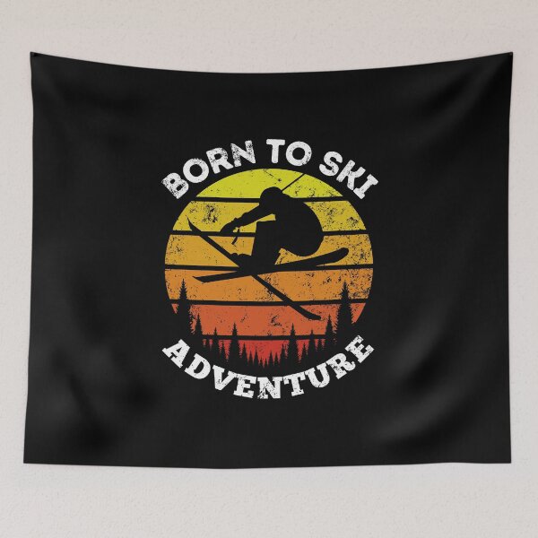 Item preview, Born To Ski Adventure- Retro Sunset Design designed and sold by MWProject.