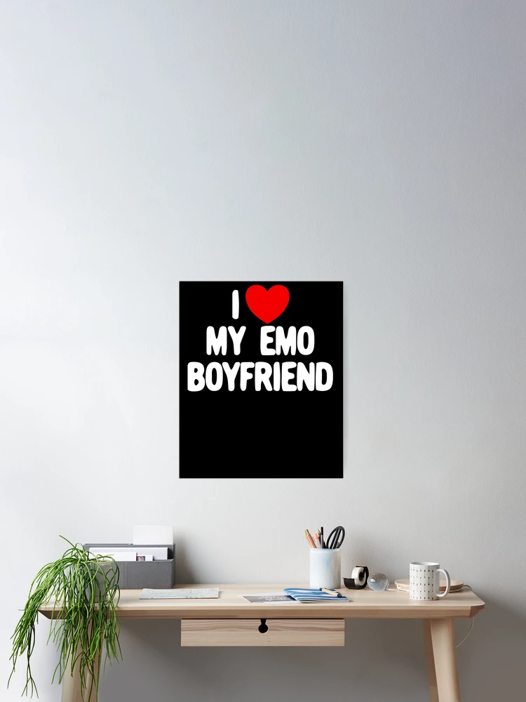 Imagen 2 de 3, Póster con la obra I Love My Emo Boyfriend Red Heart I Love My Emo Boyfriend Gear, diseñada y vendida por DynamicDesign.