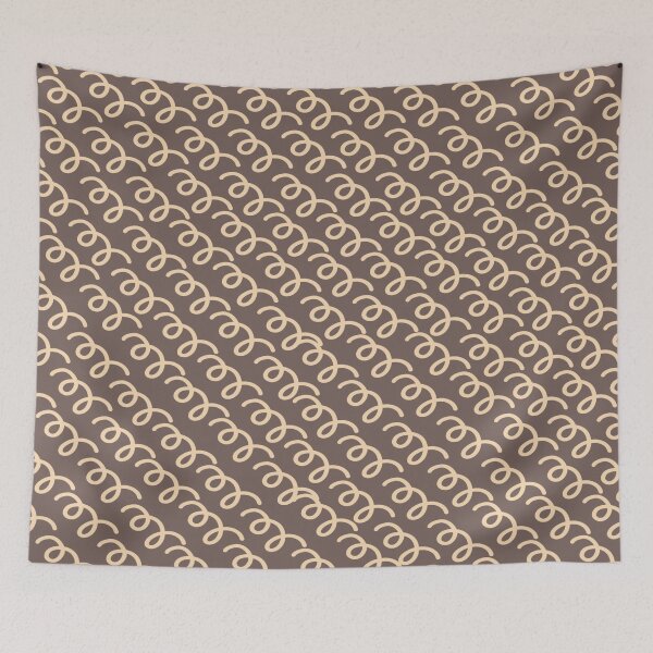 Item preview, Brown Squiggly Lines Pattern - Retro Modern Geometric Pattern  designed and sold by SeemDev786.