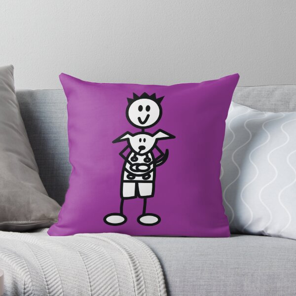 The boy with the spiky hair - dark purple Throw Pillow