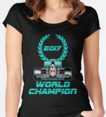 Lewis Hamilton F1 2017 World Champion Women's Fitted Scoop T-Shirt