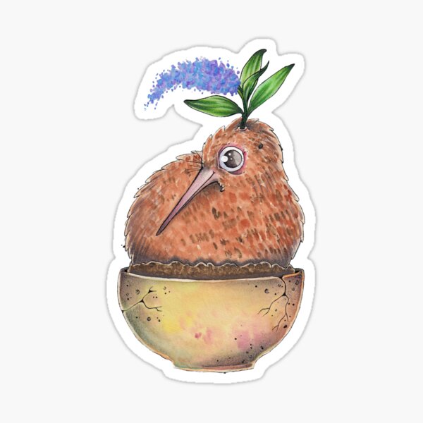 flower kiwi Sticker