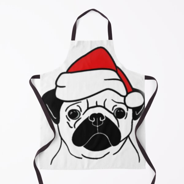 Item preview, cute pug wearing Santa hat designed and sold by THISPUGVIBE.