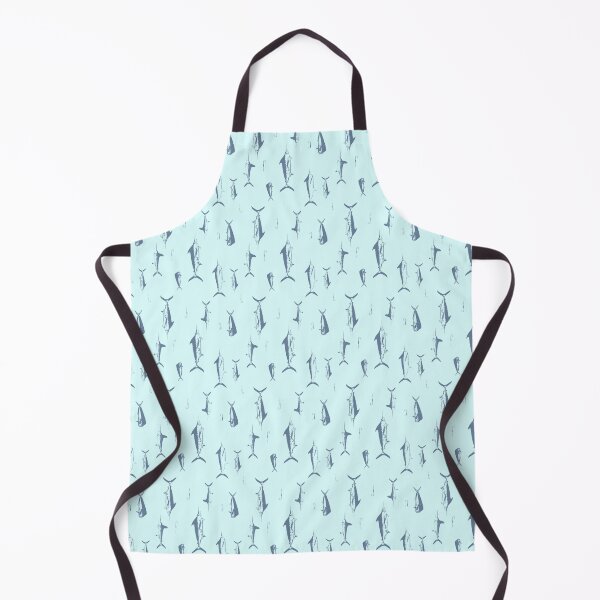 Item preview, Marlin, Mahi & Hooks Faded Blues Seamless Repeat Pattern designed and sold by Melissa MacMichael Art + Design.