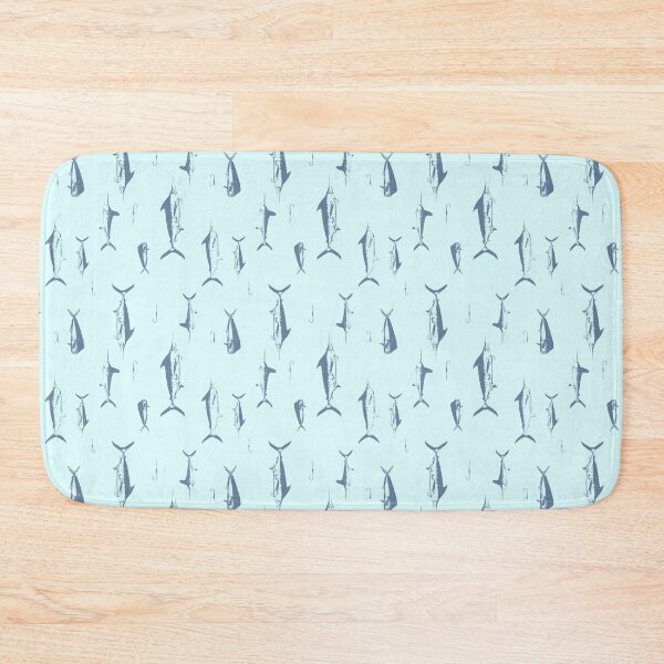 Item preview, Marlin, Mahi & Hooks Faded Blues Seamless Repeat Pattern designed and sold by Melissa  MacMichael Art + Design.