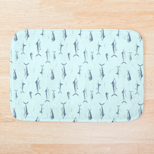 Item preview, Marlin, Mahi & Hooks Faded Blues Seamless Repeat Pattern designed and sold by Melissa  MacMichael Art + Design.