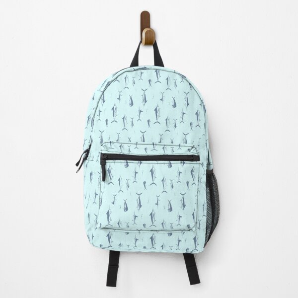 Vista previa del artículo con la obra «Marlin, Mahi & Hooks Faded Blues Patrón de repetición sin costuras», diseñado y vendido por Melissa  MacMichael.