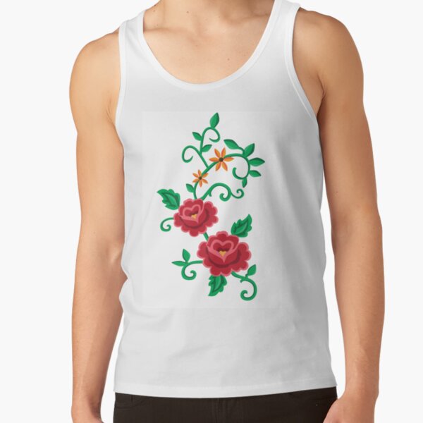 Folk embroidery with flowers Tank Top