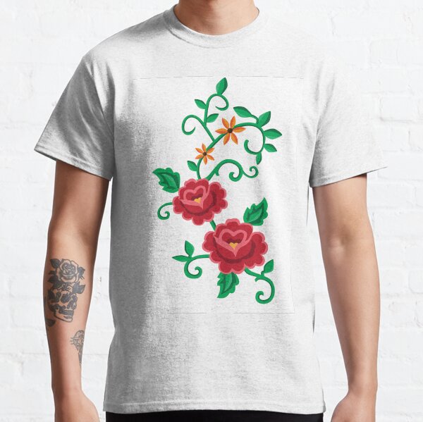 Folk embroidery with flowers Classic T-Shirt