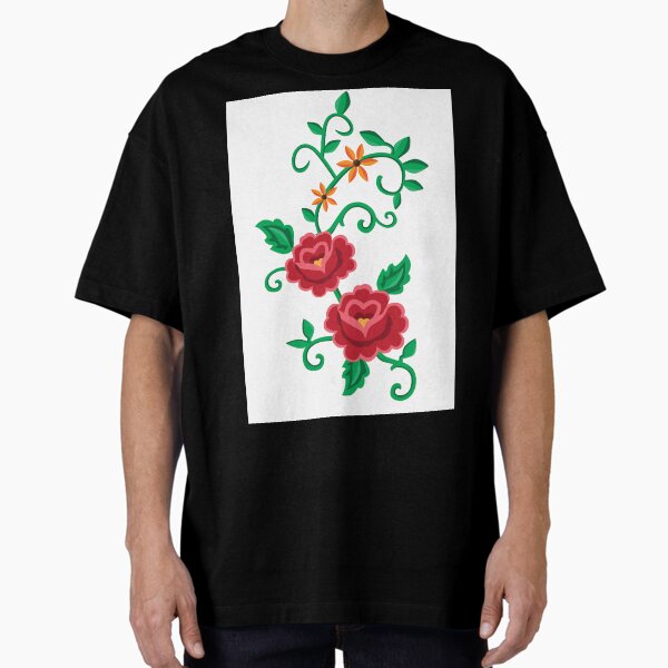 Folk embroidery with flowers Oversized T-Shirt