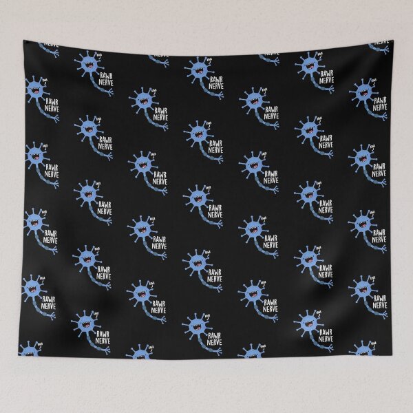 Item preview, Rawr Nerve Neuron Funny Nerve Puns (Dark BG) designed and sold by punnybone.